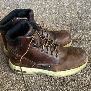 Wolverine Brown Leather Men's waterproof work Boots
